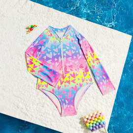 儿童泳衣女童宝宝中小童游泳衣新款防晒连体女速干可爱游泳装衣