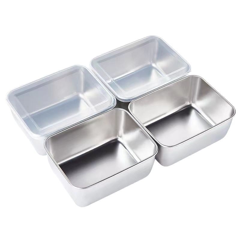 Square New Model 304 Food Preservation Box Refrigerator Storage Box for Fruits and Dishes Small Lunch Box 5