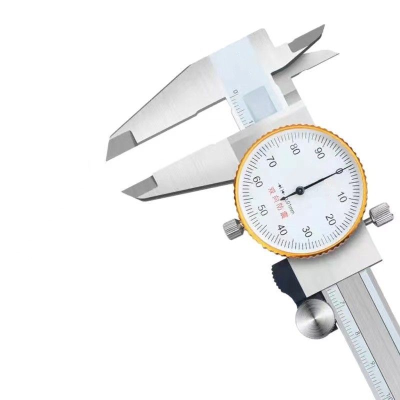 上海上工不锈钢带表卡尺表盘高精度0.01mm工业测精准带表游标