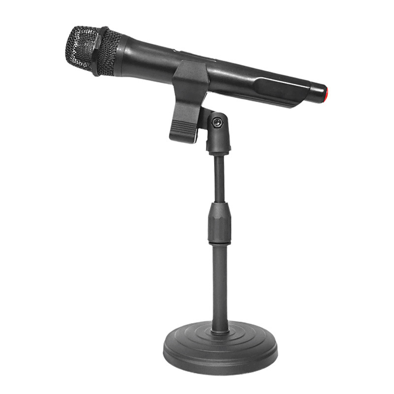 桌面麦克风支撑架便携直播演讲唱歌多功能可调节通用圆盘话筒支架