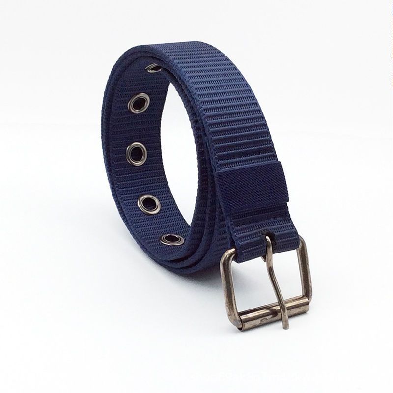 Cinturón de lona con hebilla de pin para hombre, venta al por mayor de fábrica, en stock, cinturón deportivo informal transpirable de lona, venta al por mayor de correas