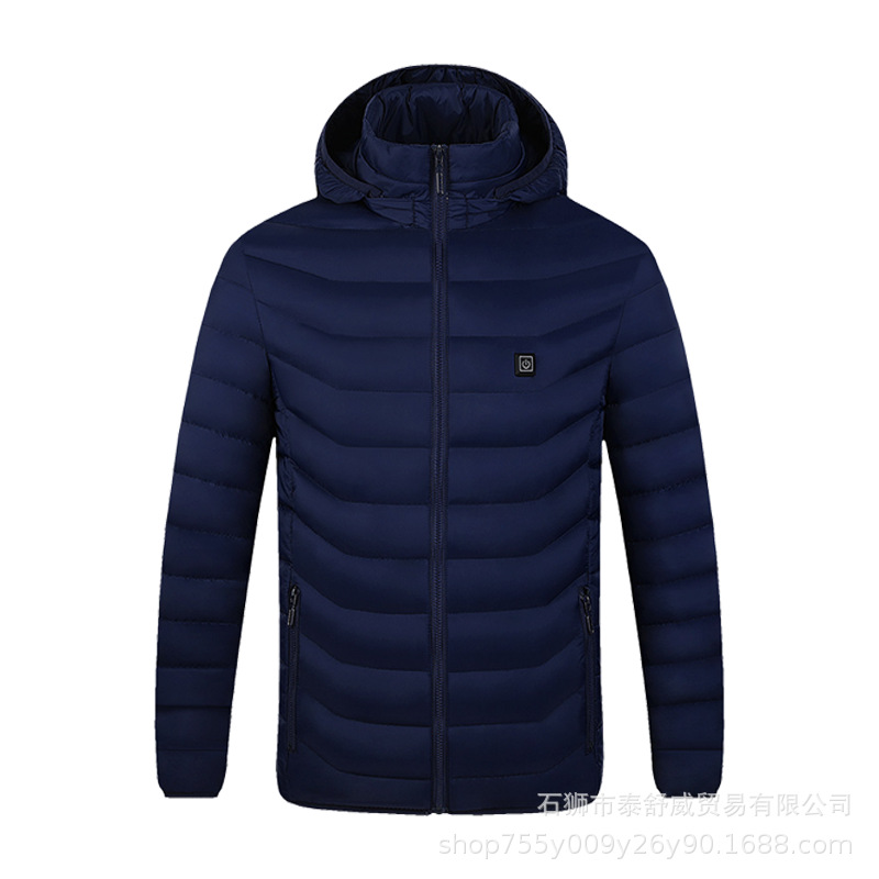 Abrigo de algodón con calefacción inteligente de invierno, control único, chaqueta de algodón con calefacción eléctrica de nueve zonas, chaqueta con capucha, abrigo de algodón con calefacción eléctrica de temperatura constante