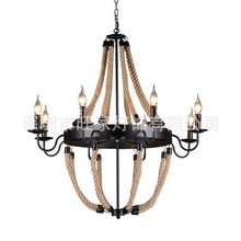 工业风复古麻绳吊灯创意餐厅网咖服装理发店个性美式怀旧酒吧灯具