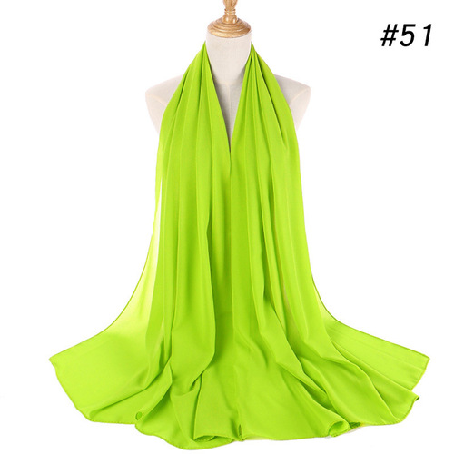 Solid color pearl chiffon bubble scarf women's hijab scarf wholesale