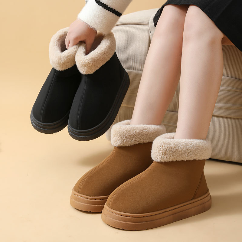 Amazon Cross-Border Winter Thick-Soled Bag-Heeled Cotton Shoes for Women, Short-Tube Cotton Slippers, European and American Snow Boots, Plush Boots for Men Amazon Cross-Border Winter Thick-Soled Bag-Heeled Cotton Shoes for Women, Short-Tube Cotton Slippers, European and American Snow Boots, Plush Boots for Men