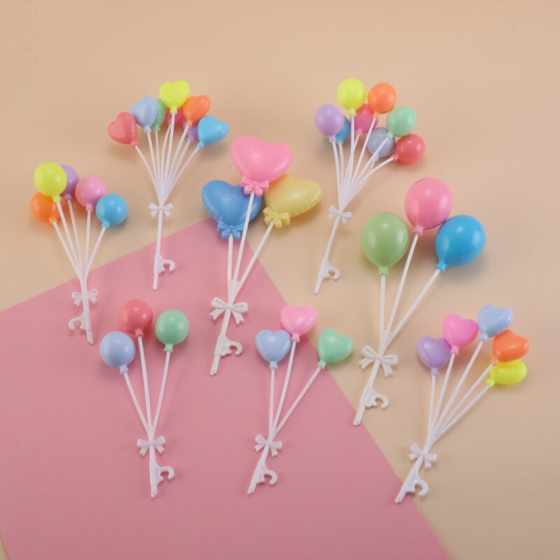 Carefully Selected Internet-Famous Colorful Heart-Shaped Mini Balloons for Birthday Cake Decorations and Pretend Play Toy Accessories