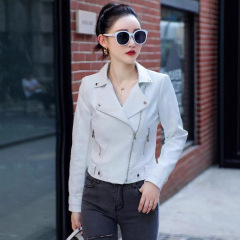 メーカー卸売り春秋服新型韓国版女性pu皮衣女性短金修身小コート機関車服革ジャケット