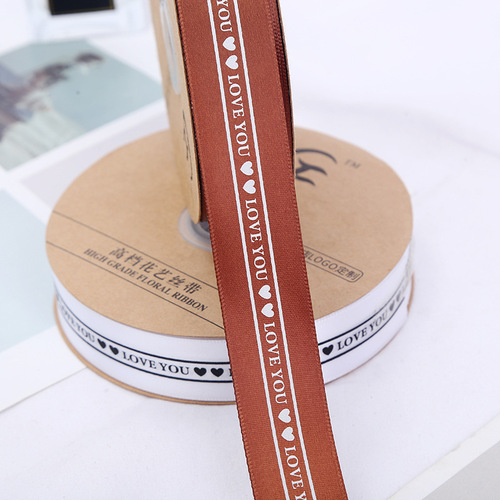 2.5cm Printed English Ribbon Floral Packaging Gift Box Satin Ribbon DIY Handmade Bow Ribbon