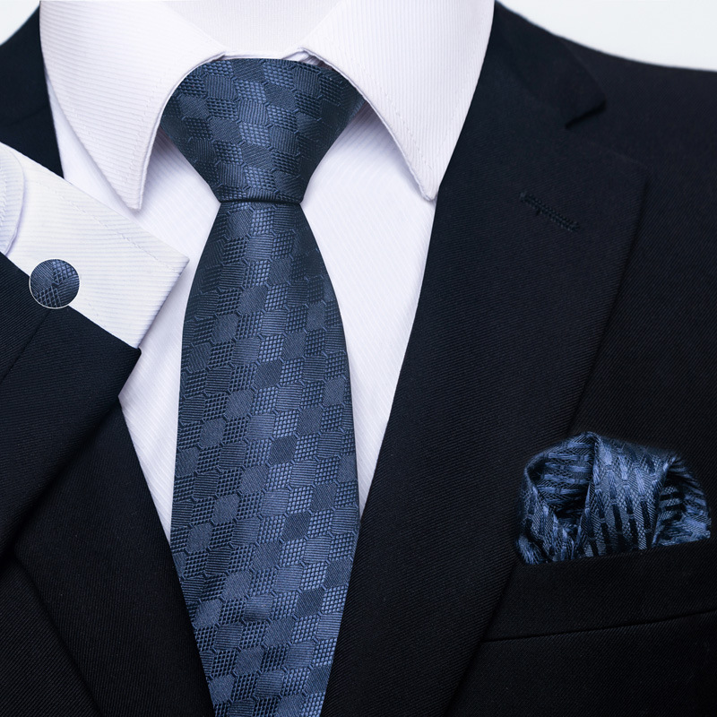 Paisley Men's Necktie Pocket Square And Cufflinks Gift Set_voghion.com