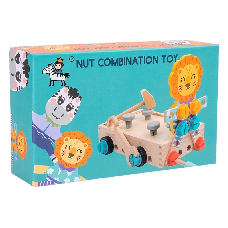 Wooden Removable Set Assembled Nut Tool Children's Toolbox Screwdriver Screw Boy Toys Wholesale