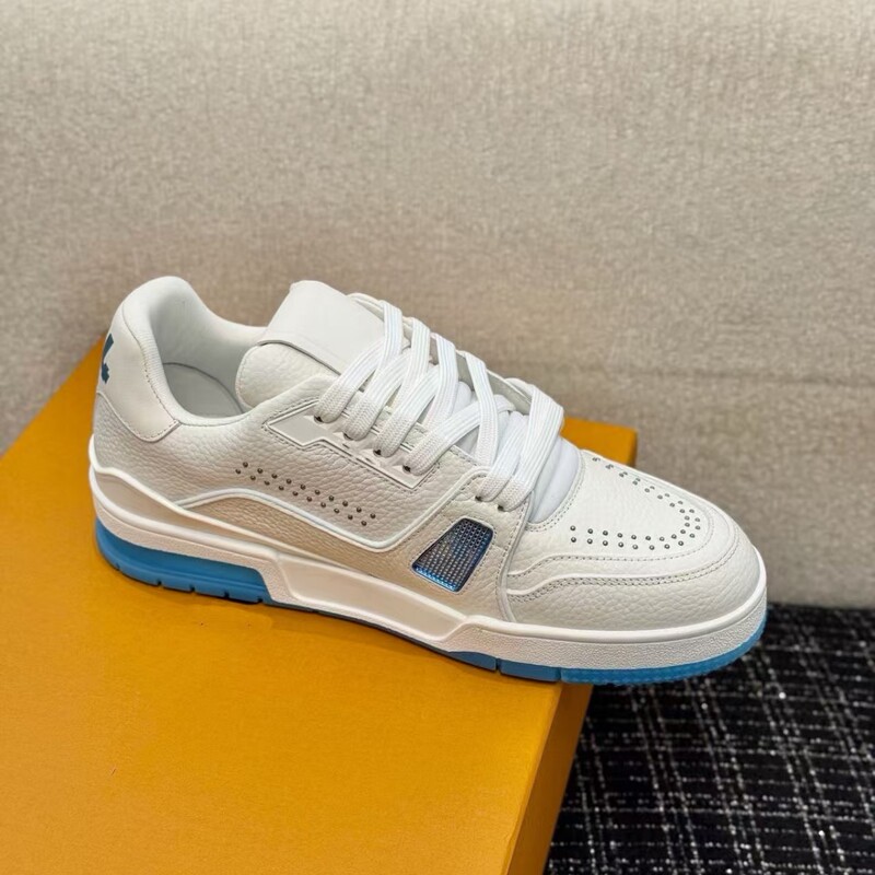 Men's white low-top sneakers, genuine leather, breathable, lace-up, casual shoes, thick-soled, versatile, trendy style