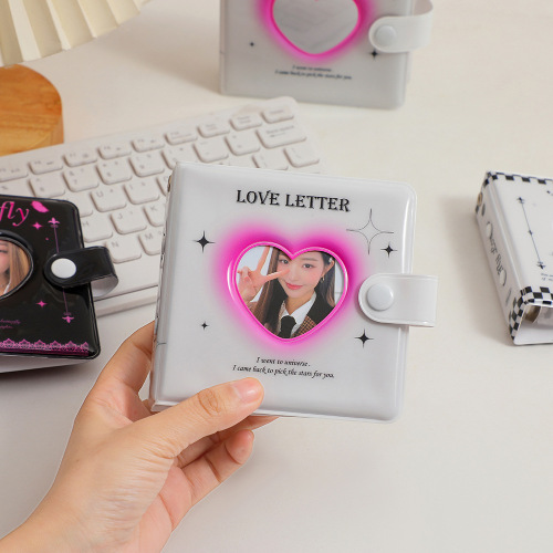 ins Korean style square 3-hole loose-leaf photo album heart-shaped perforated 1 inch 2 inch 3 inch small card album album storage album for women