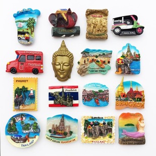 Cross-border e-commerce source manufacturers spot wholesale Thailand tourism commemorative decorative crafts magnet refrigerator magnets
