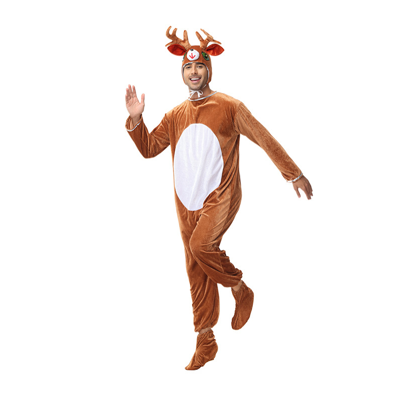New Halloween cosplay reindeer bodysuit for foreign trade Amazon, suitable for men and women, couples.