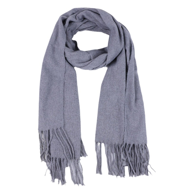 Autumn and Winter Thickened Imitation Cashmere Scarf New Product Soft and Warm Solid Color Women's Tassel Neck Scarf Shawl Neck Protector Fashion
