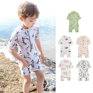 Children's summer swimsuit 2025 men and women one-piece swimsuit trousers boy and girls feet sun protection clothes swimsuit swimwear swimwear cap