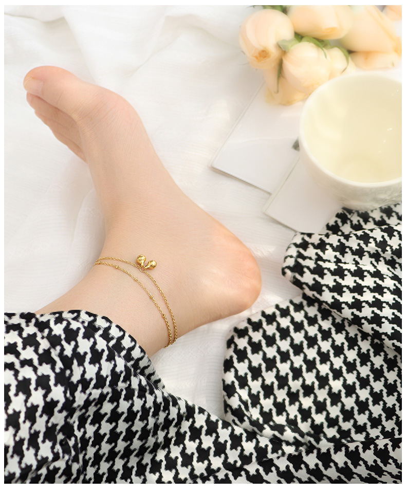 fashion bell anklet titanium steel 18k beach simple feet jewelry