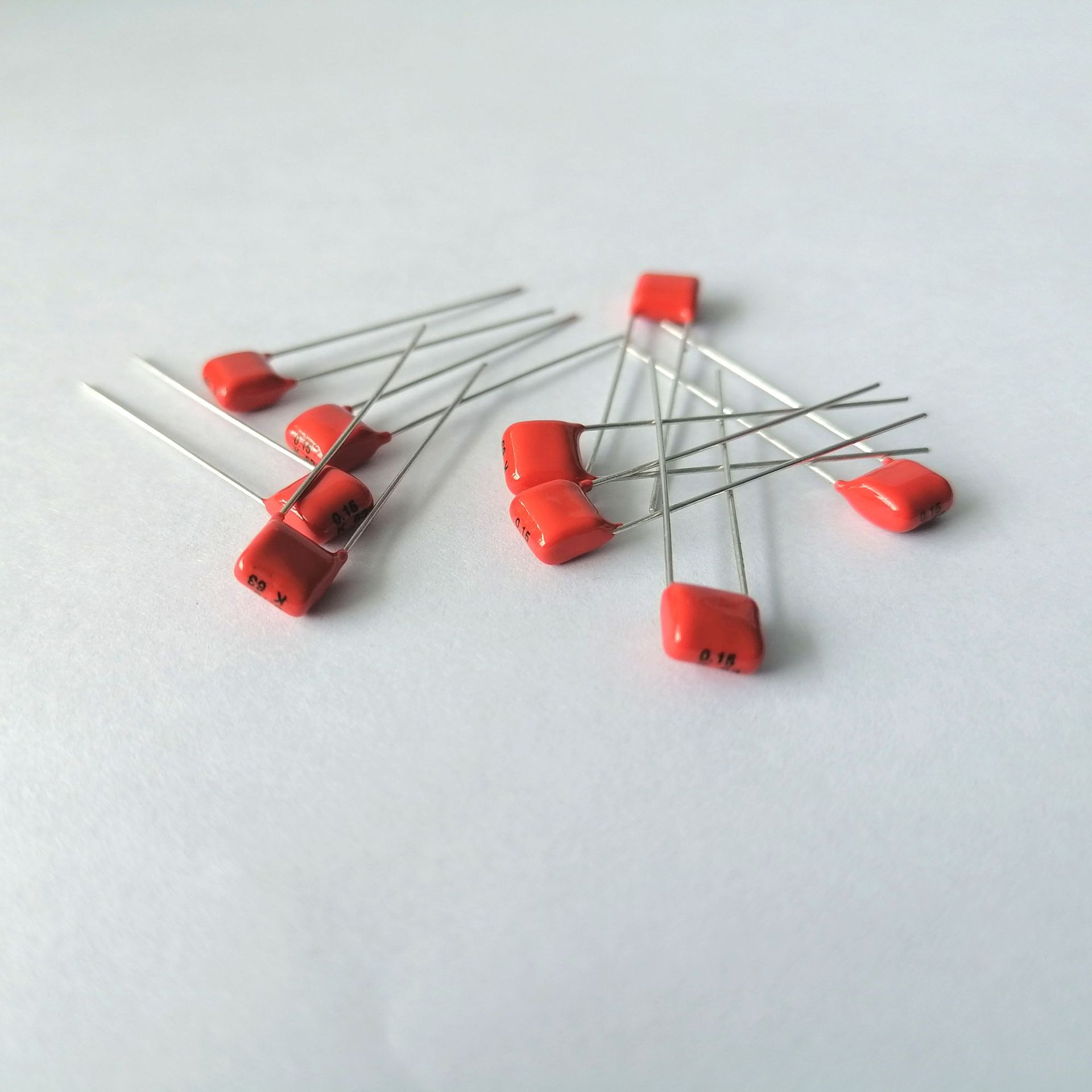 薄膜电容CL21X 154J63  P=5  橙色薄膜电容高频电容