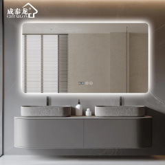 LEDスマートバスルームミラー ホテル民宿トイレ発光ミラー 浴室ミラー バックライト付きスマートミラー 照明付きミラー