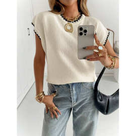 L 67472 Color Block Knit Vest 撞色针织马甲