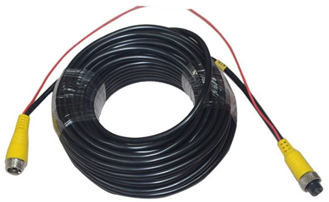 4-core camera video cable for reverse camera aviation connector, extension cable for rearview monitoring in trucks and harvesters