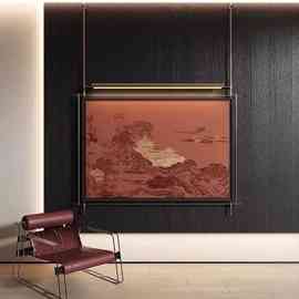 高级金属杆古风感中沙发背景墙走廊过道灯玄关挂画壁挂装饰画客厅