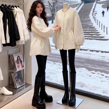 新款菱格绗线保暖气质棉服女收腰显瘦小个子面包服外套潮A7651-1