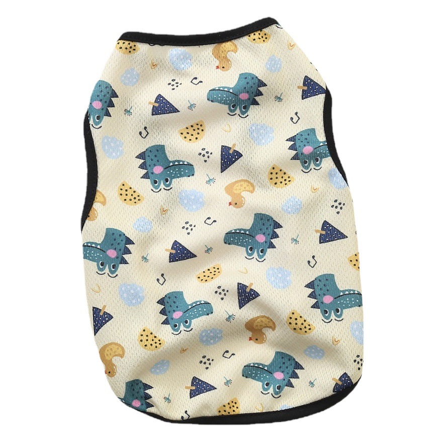 Mascotas ropa original de dibujos animados de verano ropa de perro delgada chaleco transpirable ropa de gato Corgi oso de peluche
