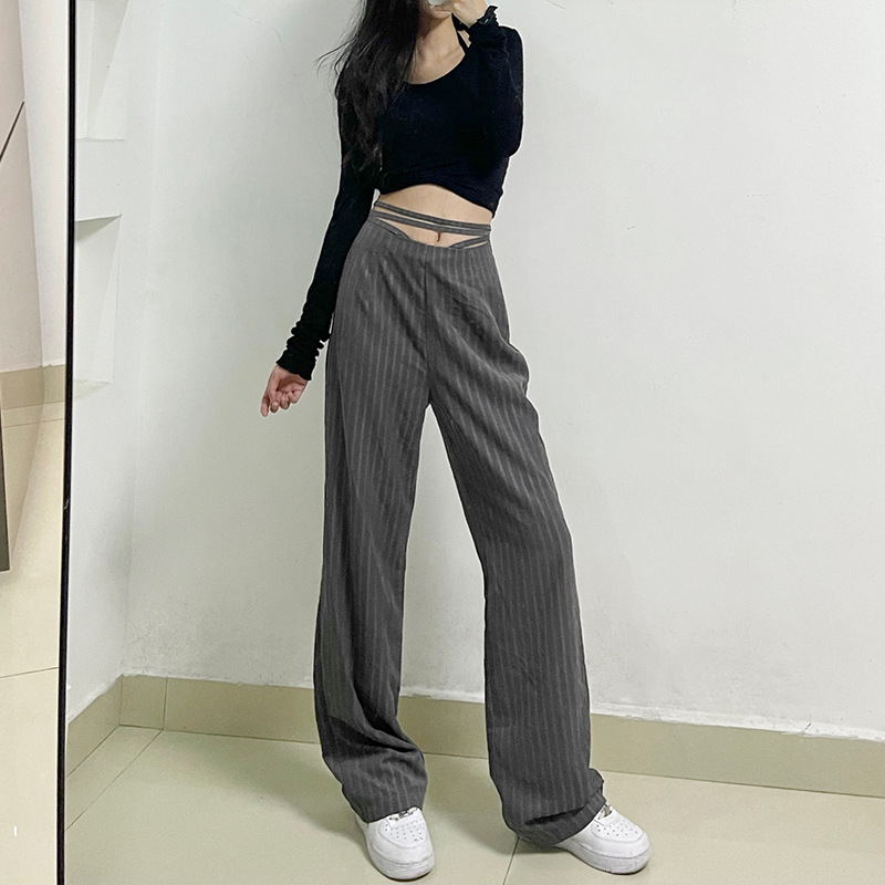 new fashion lace striped thin casual pants NSLQ46697