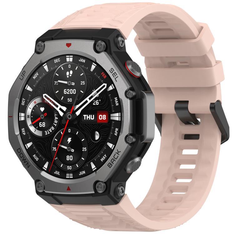 Correa de silicona de color sólido para Amazfit T-Rex 3 Huami reloj deportivo al aire libre correa de hebilla negra