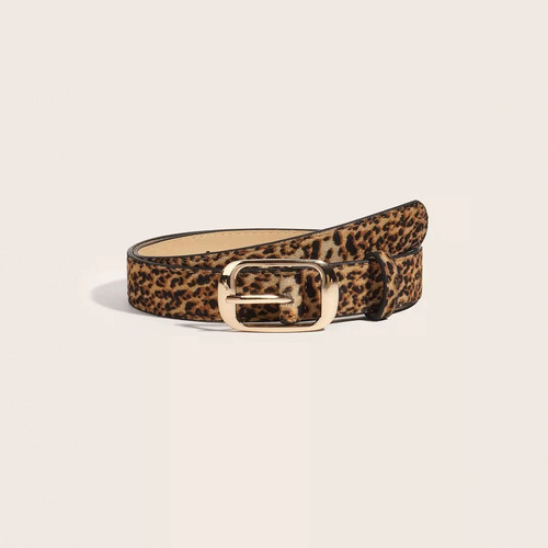 Women's Belt in Ins Style, Korean Universal Fashion, Decorative Jeans, Retro Leopard Print, Fine Belt for Women, Trendy