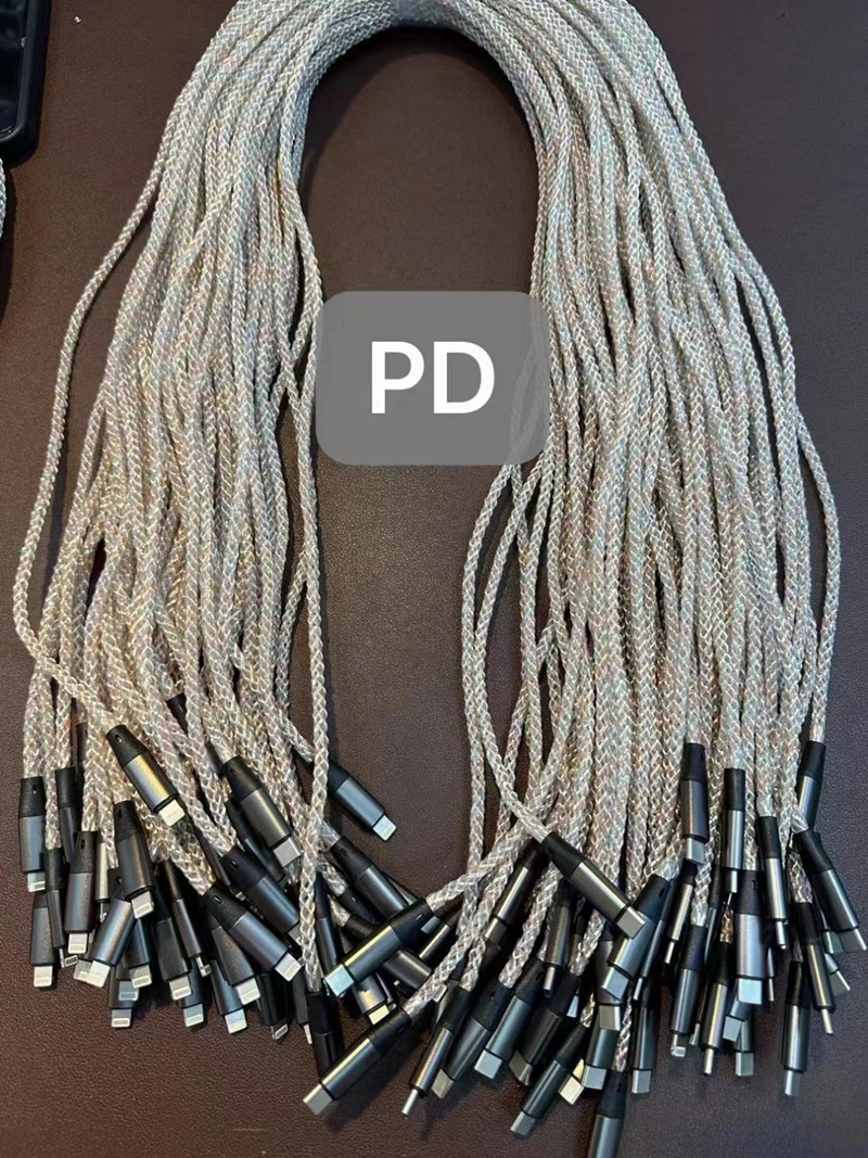 RGB 1-to-3 Data Cable Car-mounted LED Gradient Light Applicable Android Apple Huawei Type-C 3-in-1 Fast Charging Cable
