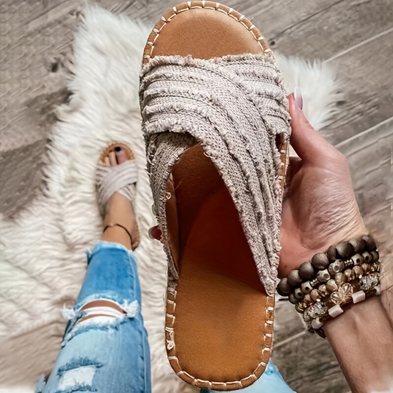 Foreign trade AliExpress Amazon wish muffin thick-soled plus size women's sandals thick-soled straw woven Roman sandals and slippers 43 batches Foreign trade AliExpress Amazon wish muffin thick-soled plus size women's sandals thick-soled straw woven Roman sandals and slippers 43 batches