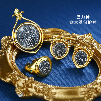 new pattern Europe and America Gubi jewelry suit senior Three Greece Wind court Baal Sterling Silver Coin Jewelry