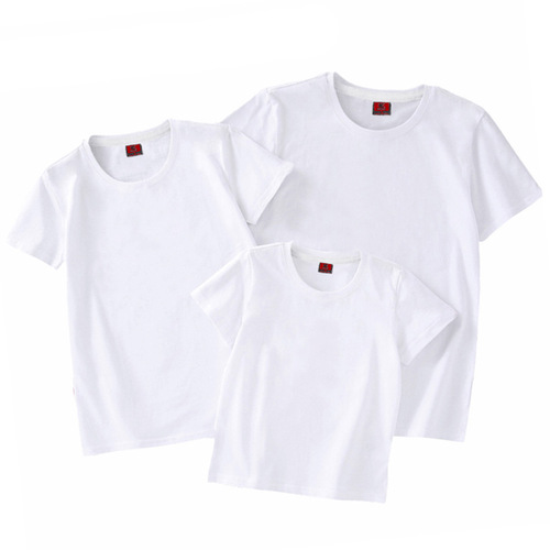 Hand-painted Tie-dye T-shirt for Women, White Pure Cotton Short Sleeve, Kindergarten Parent-child Activity Handmade DIY Gradient White T