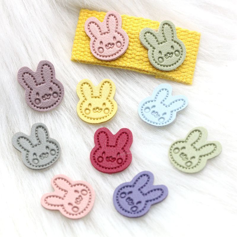 Colorful Bunny Kidsren's Cute Clothing Microfiber Leather Label Hot-pressed Color-changing logo Leather Label Kidsren's Clothing Trademark Colorful Bunny Kidsren's Cute Clothing Microfiber Leather Label Hot-pressed Color-changing logo Leather Label Kidsren's Clothing Trademark