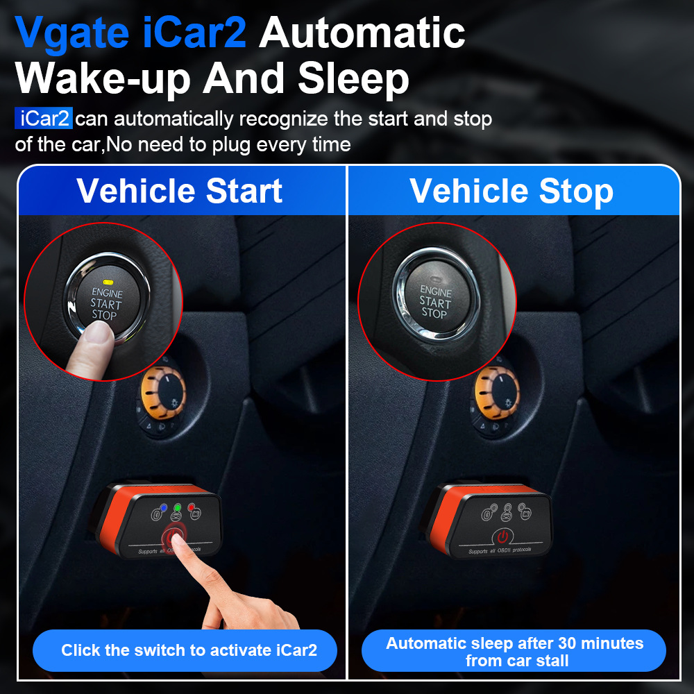 Icar2 Obd Bluetooth 3.0 Car Fault Code Reader and Eraser Detector Supports Android Firmware Upgrade