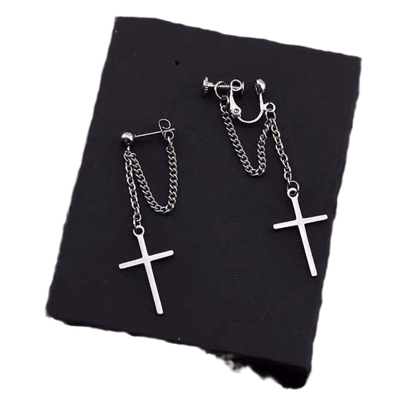 Japanese and Korean Harajuku Style Earrings, Cool Girly Style Stacked Chain Earrings Aa2063