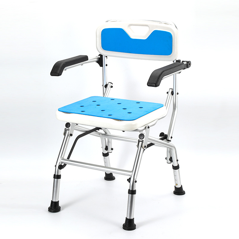 Ancianos mujeres embarazadas baño silla plegable silla ergonómica silla de ducha estable de aleación de aluminio silla de baño