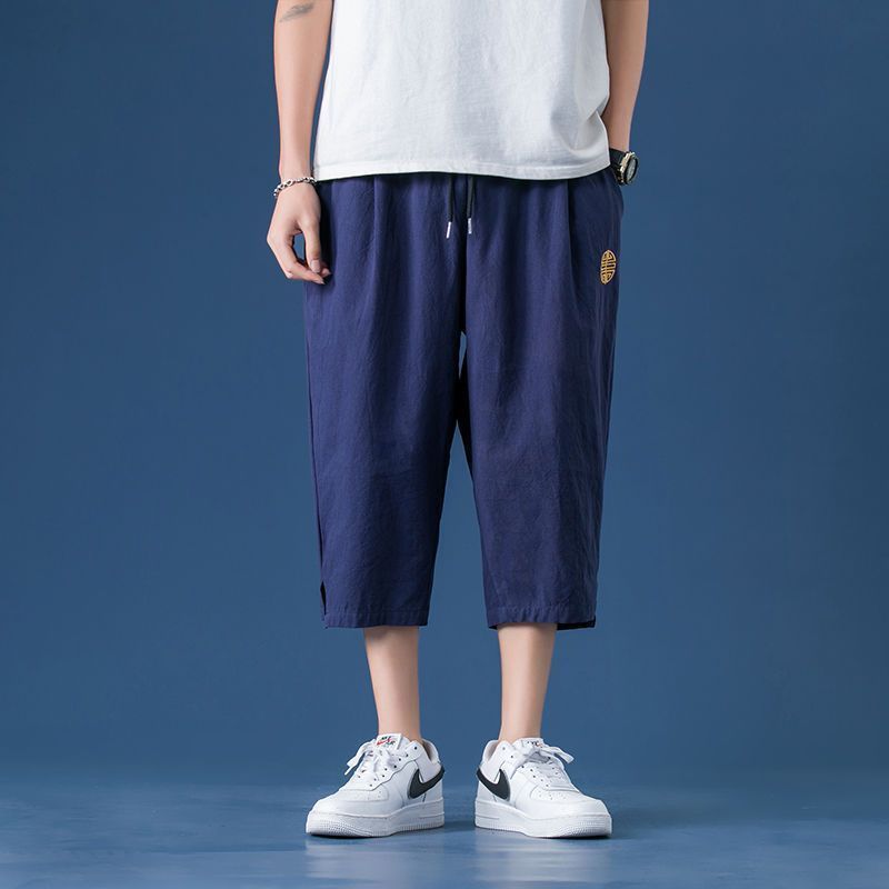 Pantalones de lino pantalones cortos para hombres pantalones cortos de verano Pantalones delgados de lino de algodón Pantalones deportivos casuales pantalones sueltos rectos