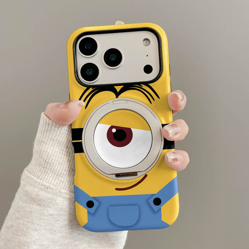 Big-Eyed Little Yellow Guy Film Case Phone Case with 360-Degree Stand Suitable for Apple 17, Huawei, Xiaomi, Oppo Protective Cover Big-Eyed Little Yellow Guy Film Case Phone Case with 360-Degree Stand Suitable for Apple 17, Huawei, Xiaomi, Oppo Protective Cover