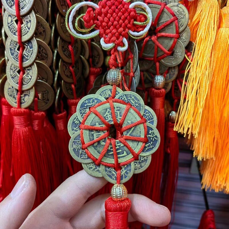 Pure brass plum blossom ten Emperor money five Emperor money Car Car pendant safe pure copper car pendant gift