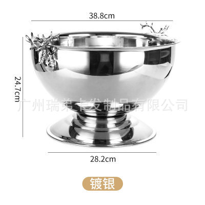 Gran Barra de cubo de hielo cuenca de champán de acero inoxidable partículas de hielo helado vino cerveza vino tinto cubo de hielo 13.5L