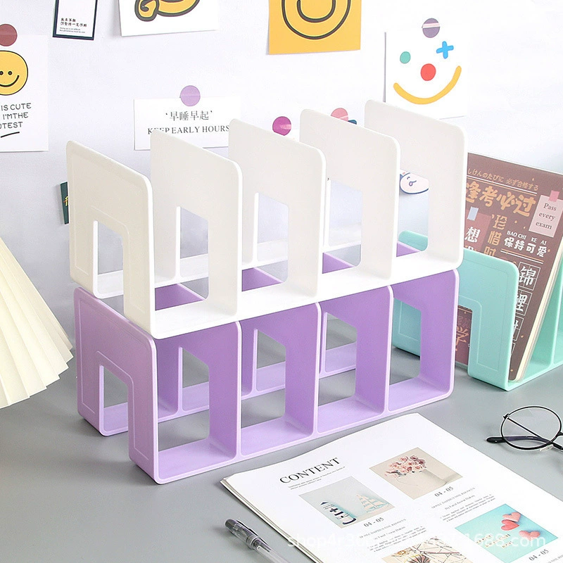 Four-column bookshelf desktop shelf desk book stand desk top fixed book storage reading rack book clip manufacturer