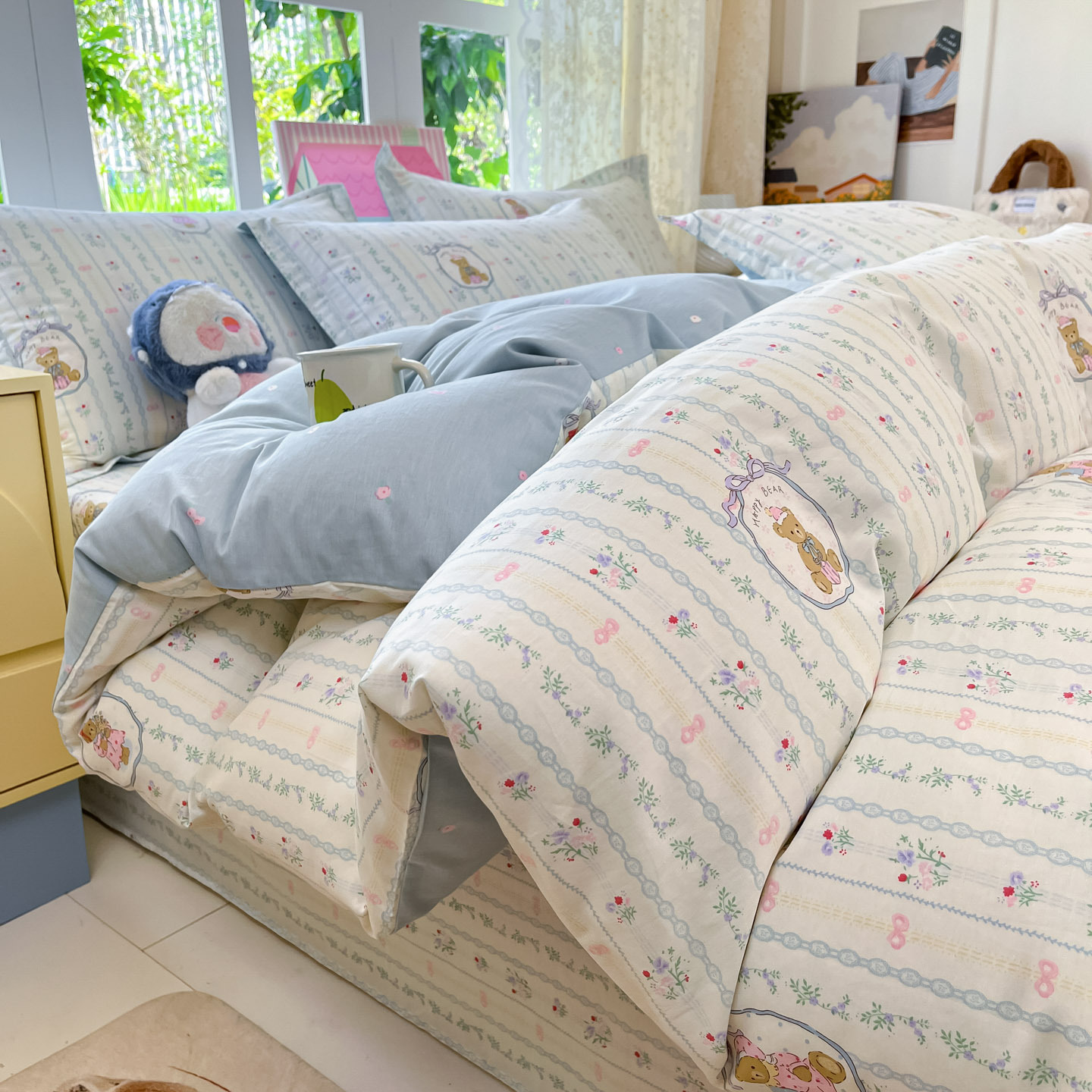 ins cubierta de edredón de algodón 150x200x230 cubierta de edredón de algodón 1m5 conjunto de edredón de cuatro piezas