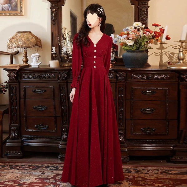 Burgundy long cloak