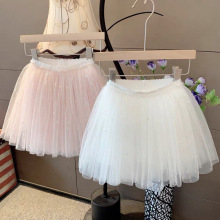 舞蹈紗裙女童半身裙2023春夏新款女孩短蓬蓬裙網紗腰裙半裙女童軟