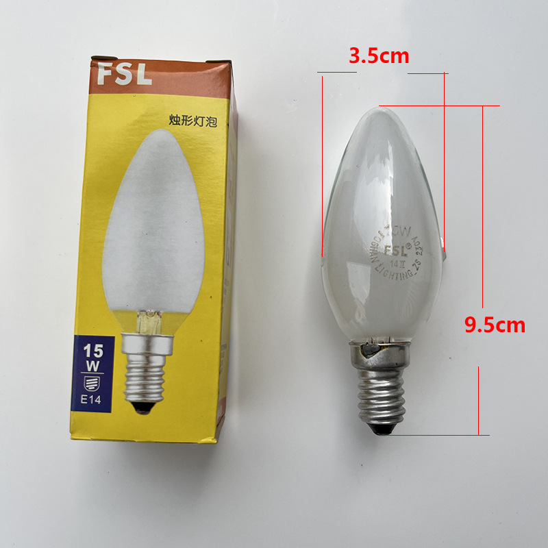 lámpara incandescente filamento de tungsteno atenuable esmerilado lámpara de tornillo de vela transparente