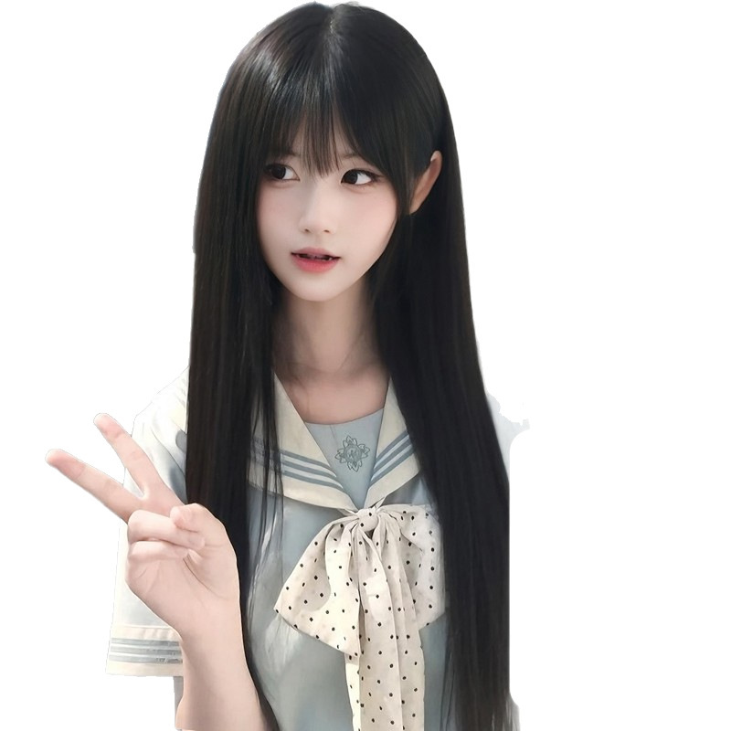 假发女黑长直齐刘海70CM富江款|undefined