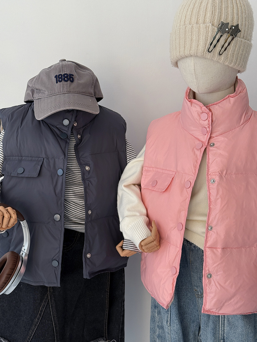 Chaleco de plumón para niños de otoño e invierno anti-temporada Chaleco de plumón para bebés y niños pequeños Chaleco de plumón para bebés al por mayor